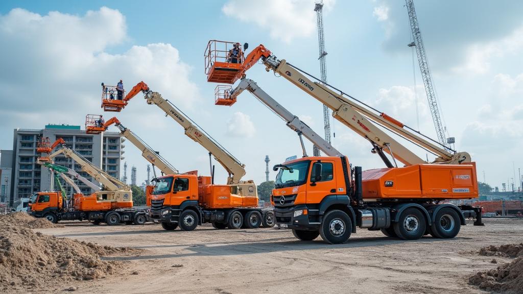 Автовышки на стройке Автовышки на стройке